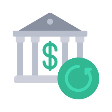 House Bank simgesi temizleniyor, vektör illüstrasyonu  