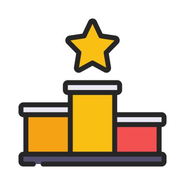 Kazanan Podyum Web simgesi vektör illüstrasyonu