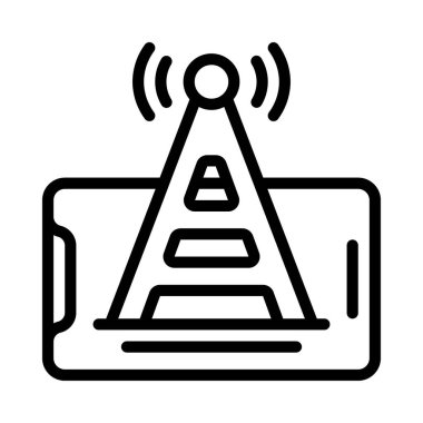 Cep Telefonu Kulesi Web ikonu vektör illüstrasyonu