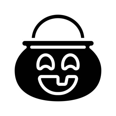 Cadılar Bayramı Şeker Kovası web simgesi vektör çizimi