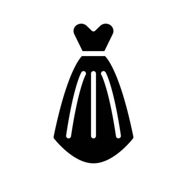 beyaz arkaplanda elbise simgesi, vektör illüstrasyonu 