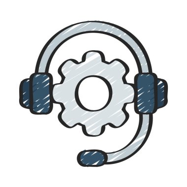 Müşteri Desteği Mühendis Web simgesi vektör çizimi