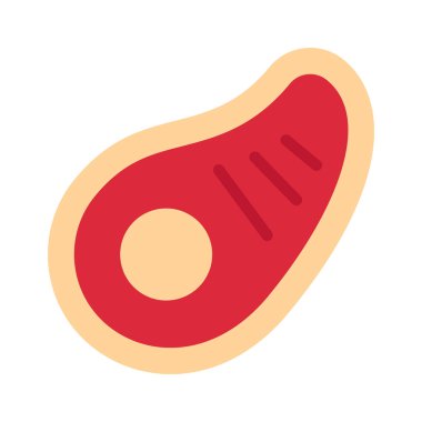 Biftek. Web simgesi basit illüstrasyon