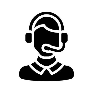 Müşteri Desteği Web simgesi vektör illüstrasyonu