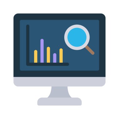 Bilgisayar Actuary Araçları simgesi, vektör illüstrasyonu  