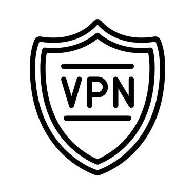 VPN kalkan basit simgesi, vektör illüstrasyonu