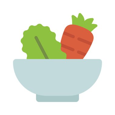 Salata Bowl web simgesi vektör illüstrasyonu