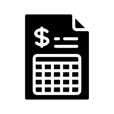 Hesap Tablosu Dosya simgesi, vektör illüstrasyonu