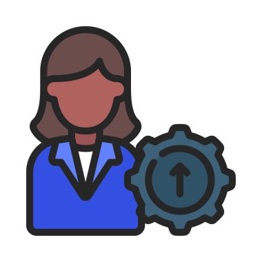 iş kadını web simgesi vektör illüstrasyonu