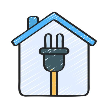 Doldurulmuş Ev simgesi, vektör illüstrasyonu 