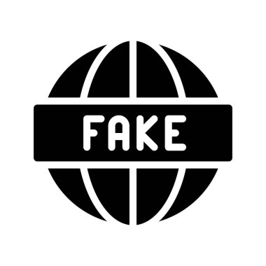 Sahte Haber web simgesi vektör illüstrasyonu