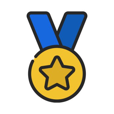 Yıldız Madalyası Vektör Simgesi Tasarımı