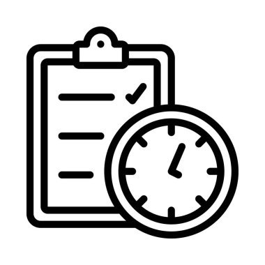 Checklist Saat modern simgesinin vektör çizimi            