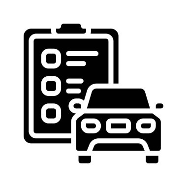 Otomobil Kontrol Listesi web simgesi vektör çizimi