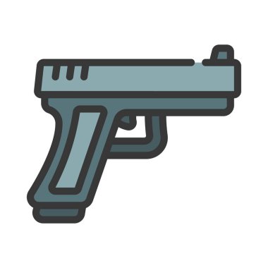  Tabanca Silahı Web ikon vektör illüstrasyonu