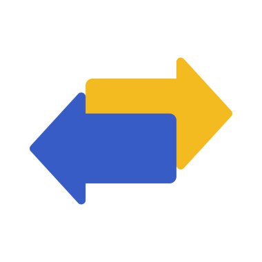 Sağ ve Sol Oklar simgesi beyaz arkaplanda izole edildi. vektör.