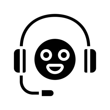 Müşteri Desteği Web simgesi vektör illüstrasyonu