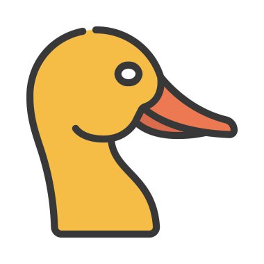 Ördek ince çizgi simgesi, vektör illüstrasyonu 