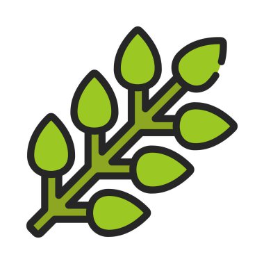 Rowan Ağacı Yaprak Web simgesi vektör illüstrasyonu