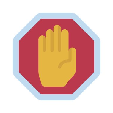 dur işareti simgesi, vektör illüstrasyonu basit tasarım