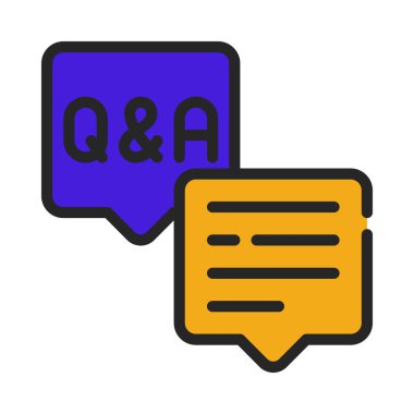 Q ve A Web simgesi vektör çizimi