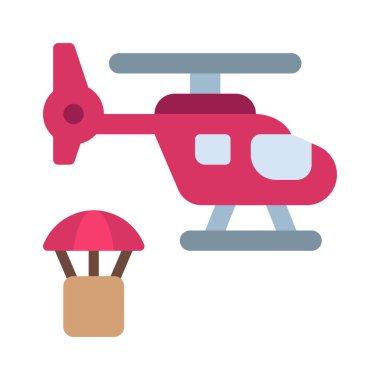 Helikopter. Web simgesi basit illüstrasyon  
