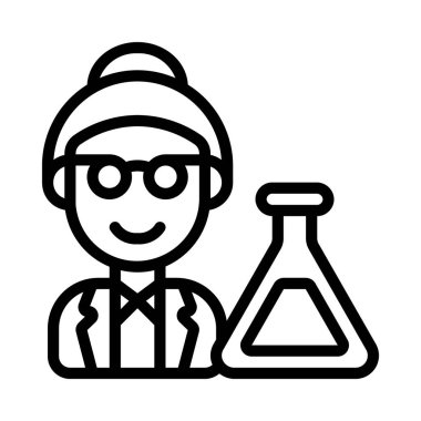Kimyasal Bilimadamı Web simgesi vektör illüstrasyonu