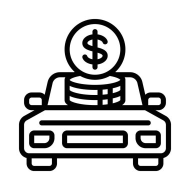 Araba Yatırım simgesi, vektör illüstrasyonu 