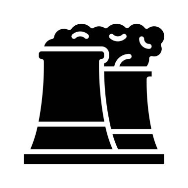 Elektrik Santrali web simgesi vektör illüstrasyonu