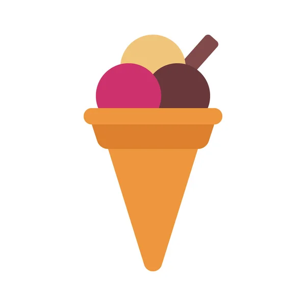 Ice Cream Cone Webové Ikony Vektorové Ilustrace — Stockový vektor