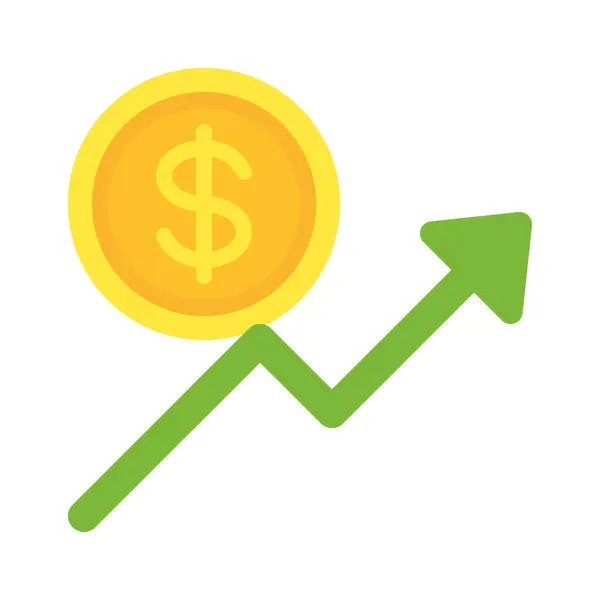 Money Increase Arrow Web Icon Vector Illustration — Stock Vector