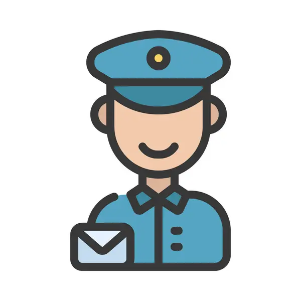  Postal Worker web simgesi vektör illüstrasyonu