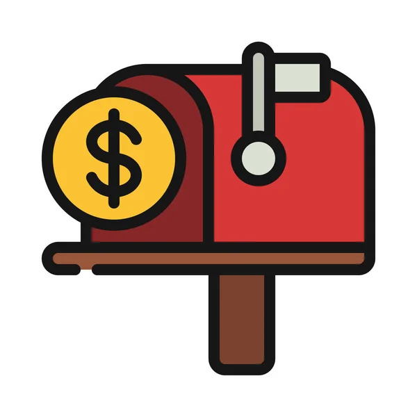 Mail Money Away Pictogram Vector Illustratie — Stockvector