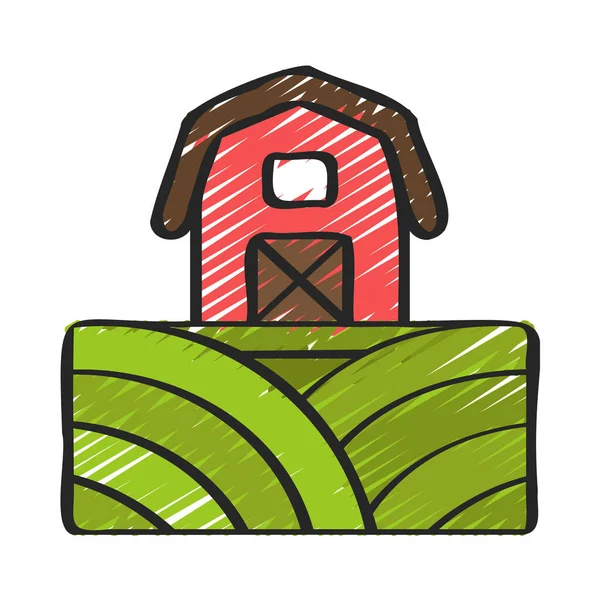 Иконка Дома Векторная Иллюстрация Земля Фермы — стоковый вектор