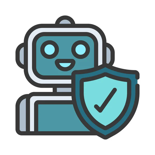 Icono Del Robot Ilustración Vectorial Diseño Simple — Vector de stock