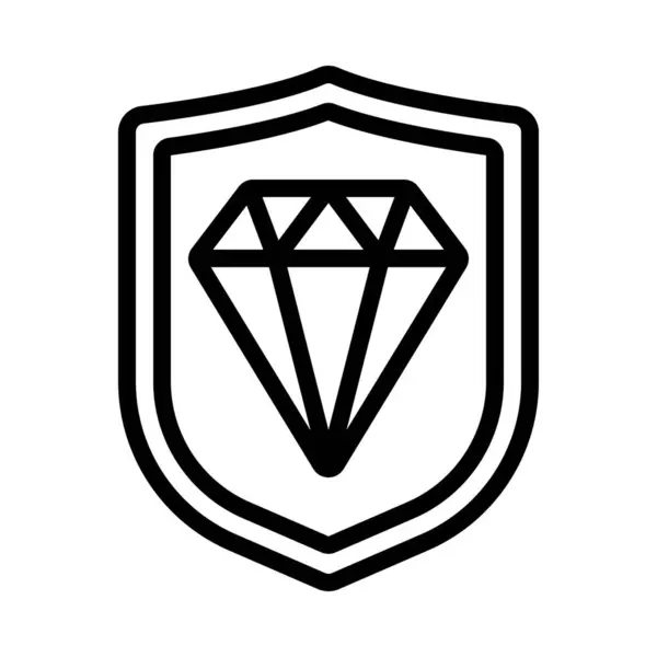 Ilustración Escudo Cubierta Diamante — Vector de stock