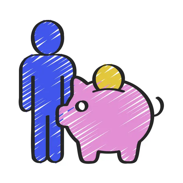 Sparschwein Ikone Vektor Illustration — Stockvektor