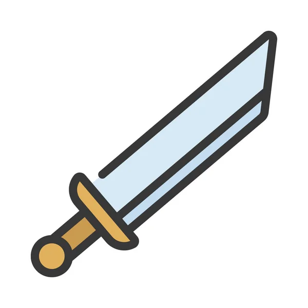 Langschwert Web Icon Vektor Illustration — Stockvektor