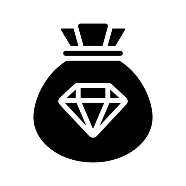 Diamond Bolsa Icono Vector Ilustración — Vector de stock