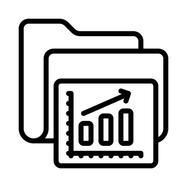 Icono Carpeta Datos Ilustración Vectorial — Vector de stock