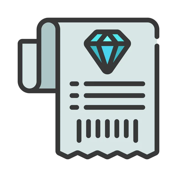 Diamond Receipt Icon Vector Illustration — Stock Vector