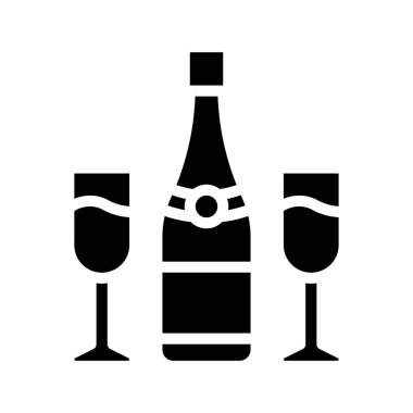 Şampanya Web ikonu vektör illüstrasyonu