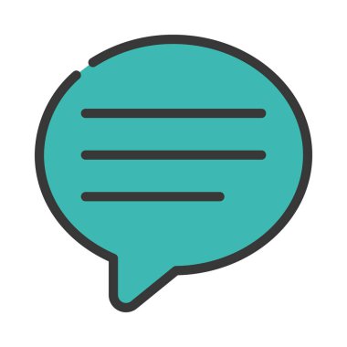 Oval İleti simgesi, vektör illüstrasyonu  