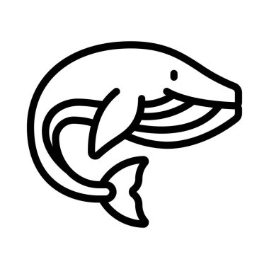 balina hayvan çizgi film ikonu izole vektör illüstrasyon grafik tasarımı                