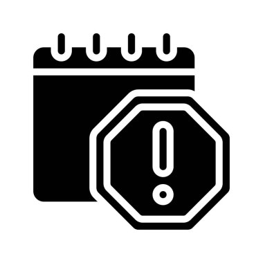 Takvim hatası simgesi, vektör illüstrasyonu 