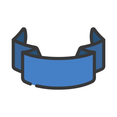 Katlanmış Kurdele Web simgesi vektör illüstrasyonu