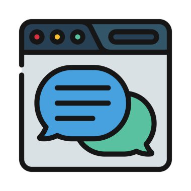 İletiler web simgesi vektör illüstrasyonu