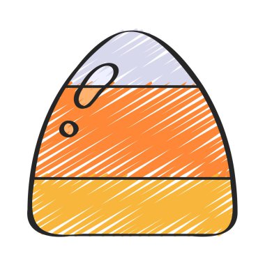 Candy Corn Web simgesi vektör illüstrasyonu