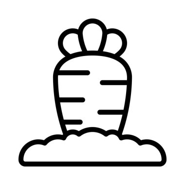  Havuç vektör simgesi. Beyaz arkaplanda basit vektör sembolü