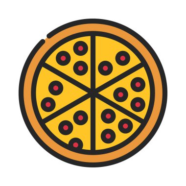 Beyaz arka plan üzerinde pizza simgesi